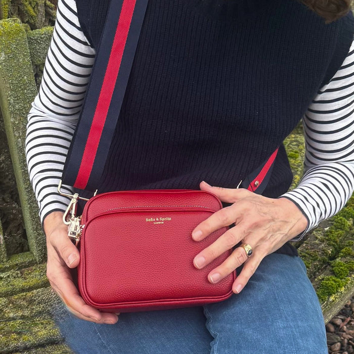 Alba Crossbody Bag - Deep Cherry Red