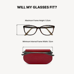 Slim Leather Glasses Case - Deep Cherry Red thumbnail-image-6