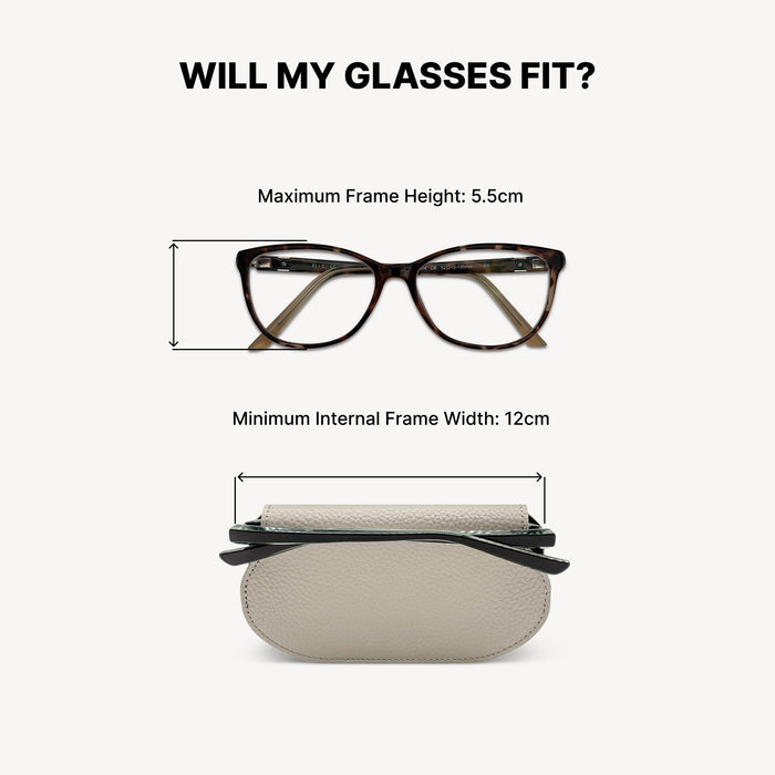 Slim Leather Glasses Case - Stone