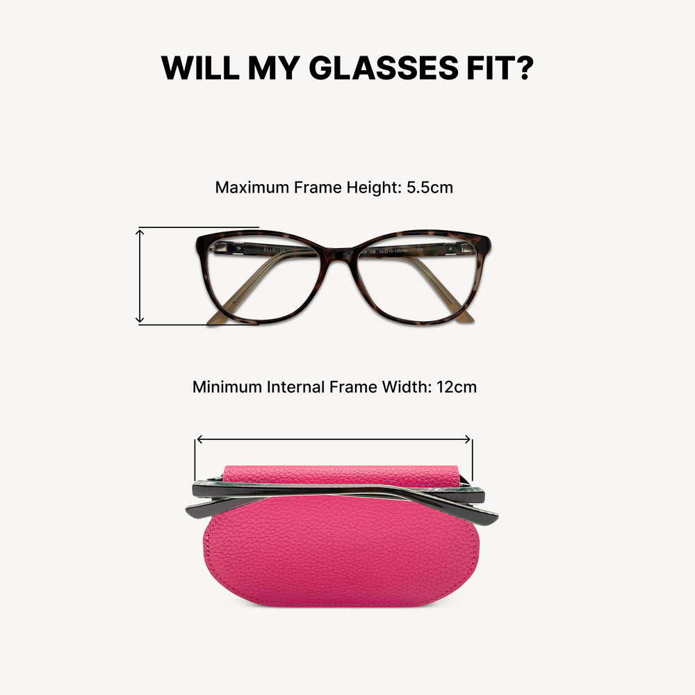 Slim Leather Glasses Case - Fuchsia Pink thumbnail-image-7