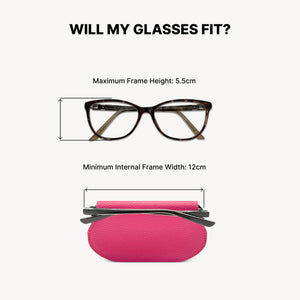 Slim Leather Glasses Case - Fuchsia Pink thumbnail-image-7