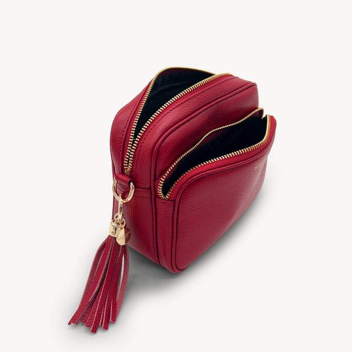 Alba Crossbody Bag - Deep Cherry Red