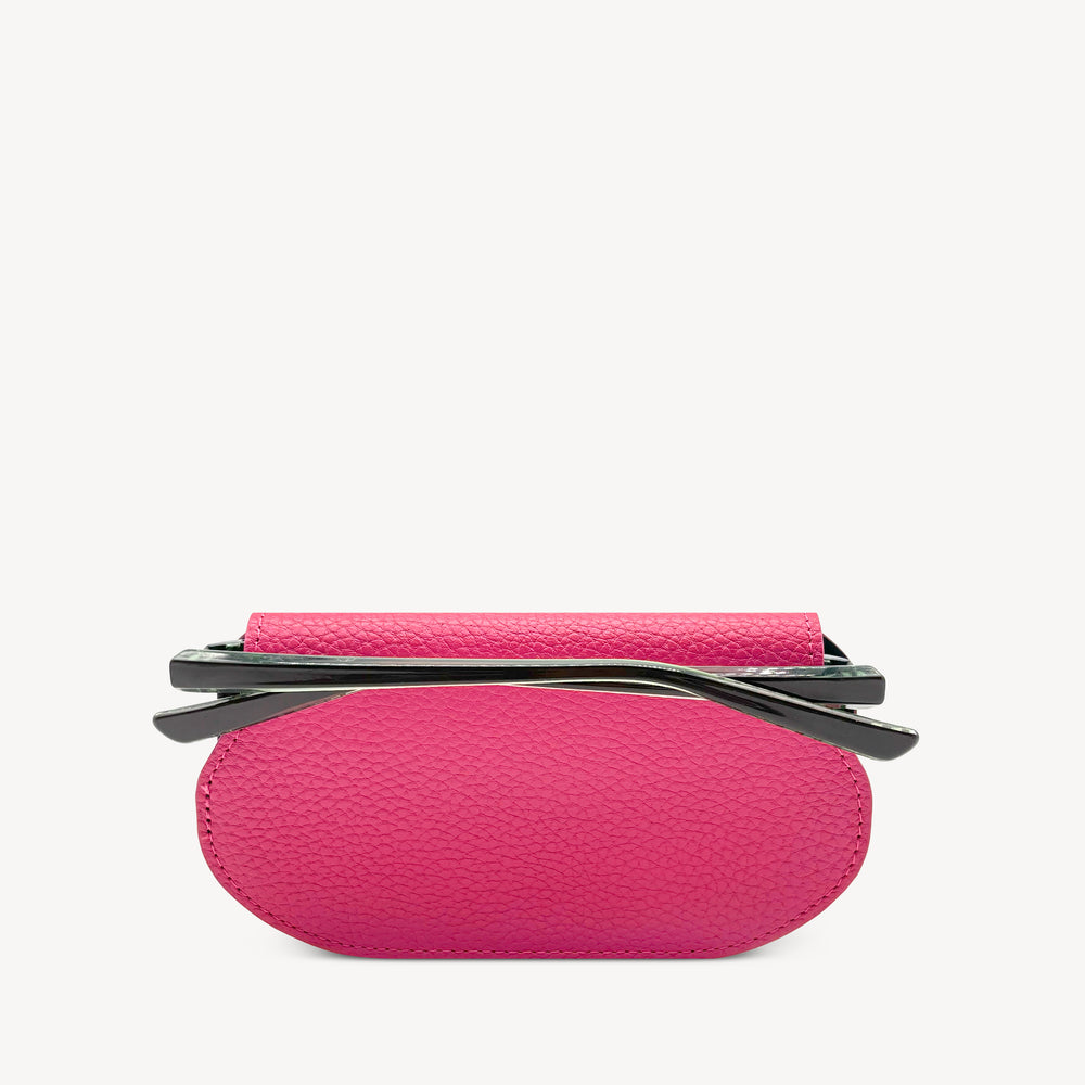 Slim Leather Glasses Case - Fuchsia Pink thumbnail-image-1