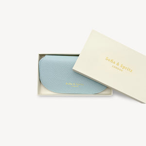 Slim Leather Glasses Case - Sky Blue thumbnail-image-4