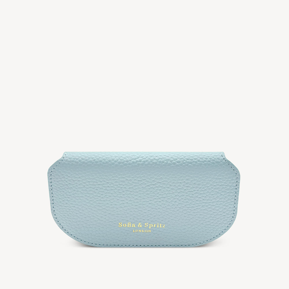 Slim Leather Glasses Case - Sky Blue thumbnail-image-2
