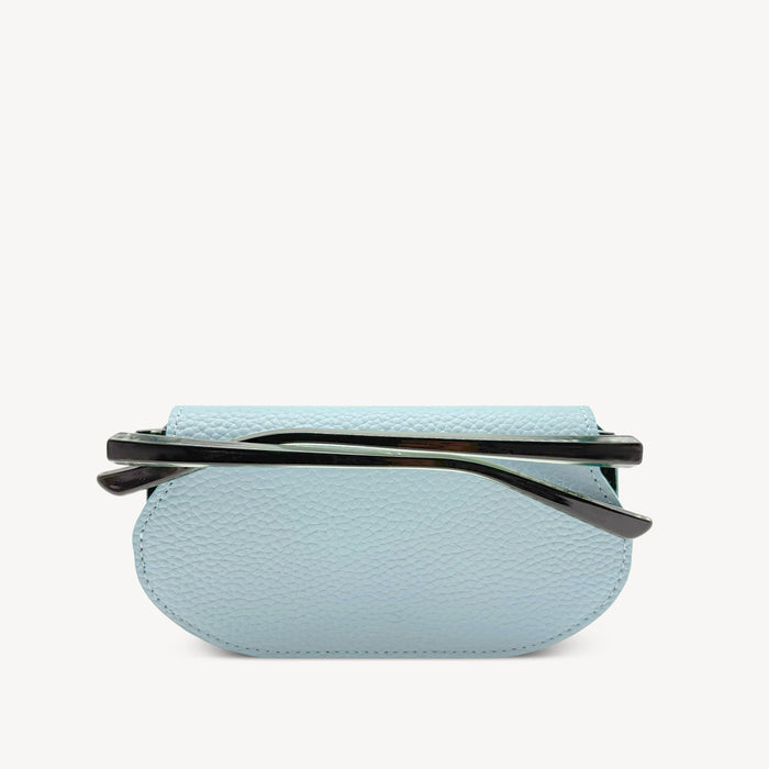 Slim Leather Glasses Case - Sky Blue