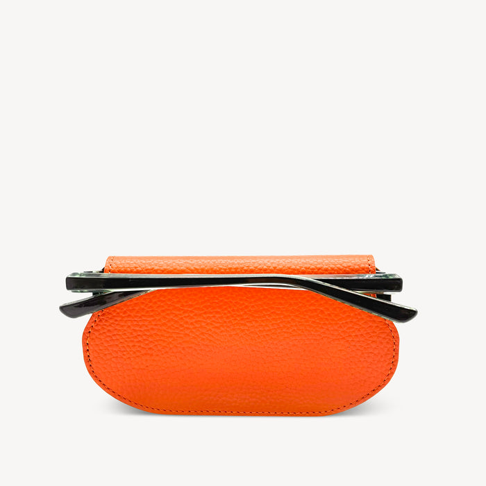 Slim Leather Glasses Case - Orange