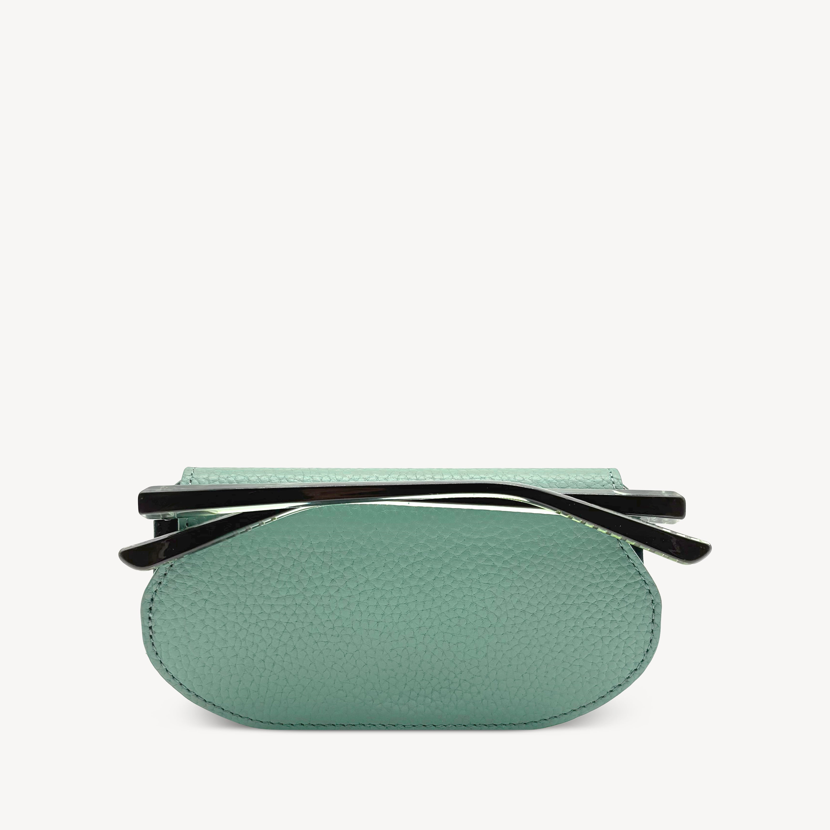 Slim Leather Glasses Case - Jade Green – Sofia and Spritz