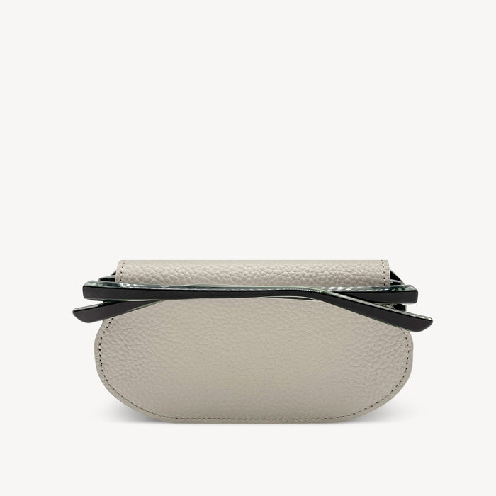 Slim Leather Glasses Case - Stone