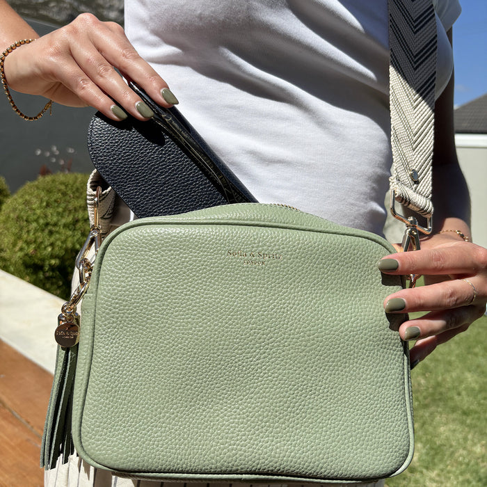 Slim Leather Glasses Case - Navy