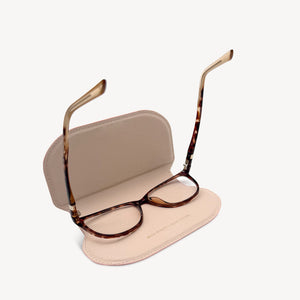 Slim Leather Glasses Case - Blue, Orange & Stone Stripe thumbnail-image-4