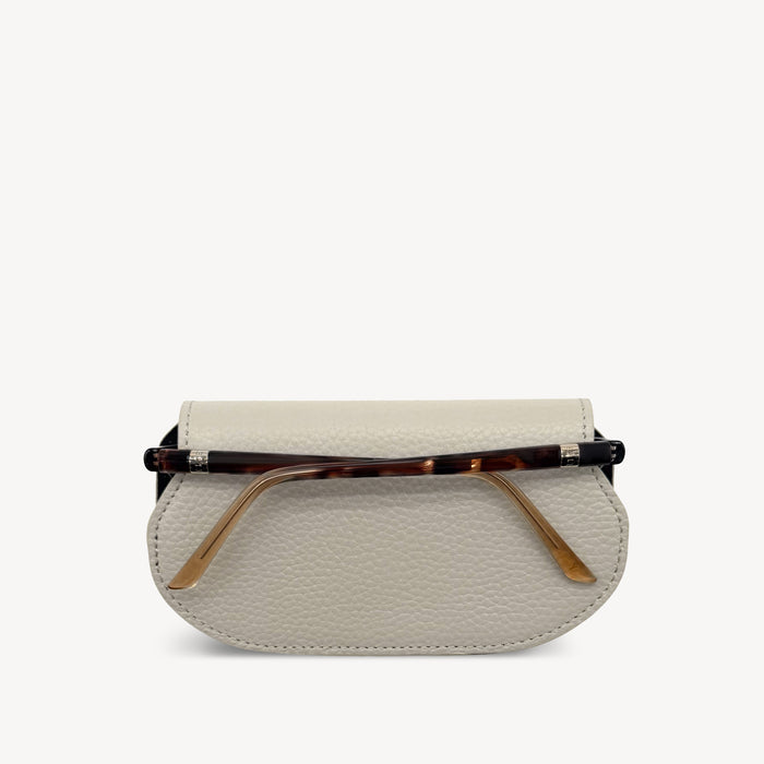 Slim Leather Glasses Case - Stone