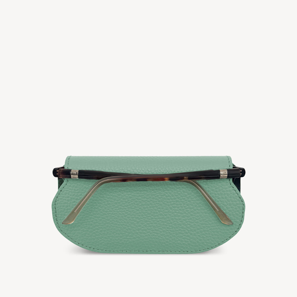 Slim Leather Glasses Case - Jade Green thumbnail-image-1