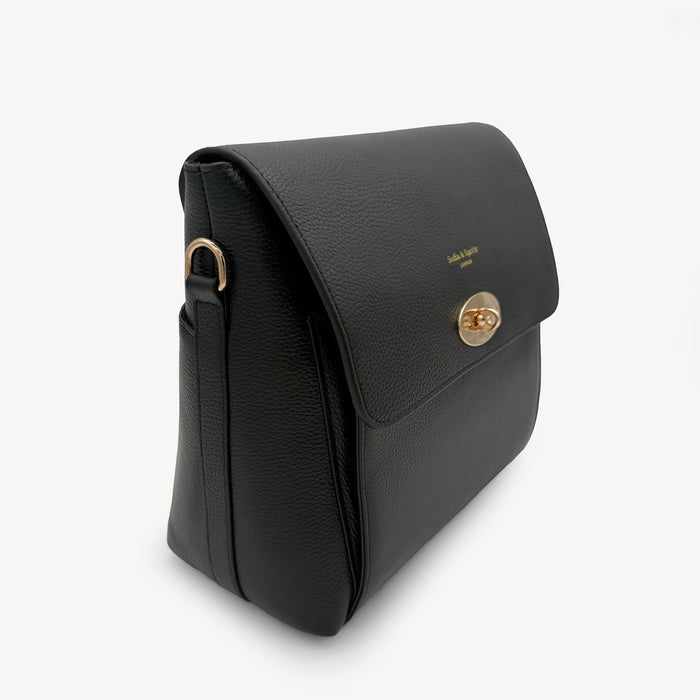 Elara Messenger Bag - Black