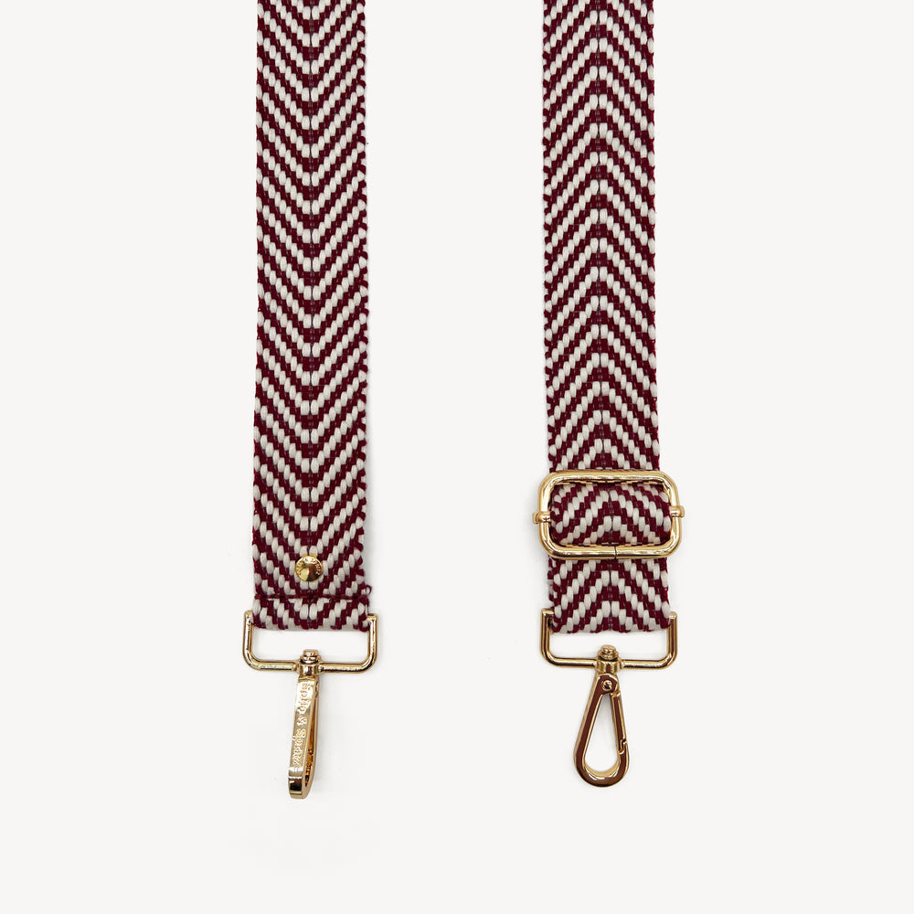 Burgundy & White Chevron Strap thumbnail-image-1