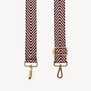 Burgundy & White Chevron Strap