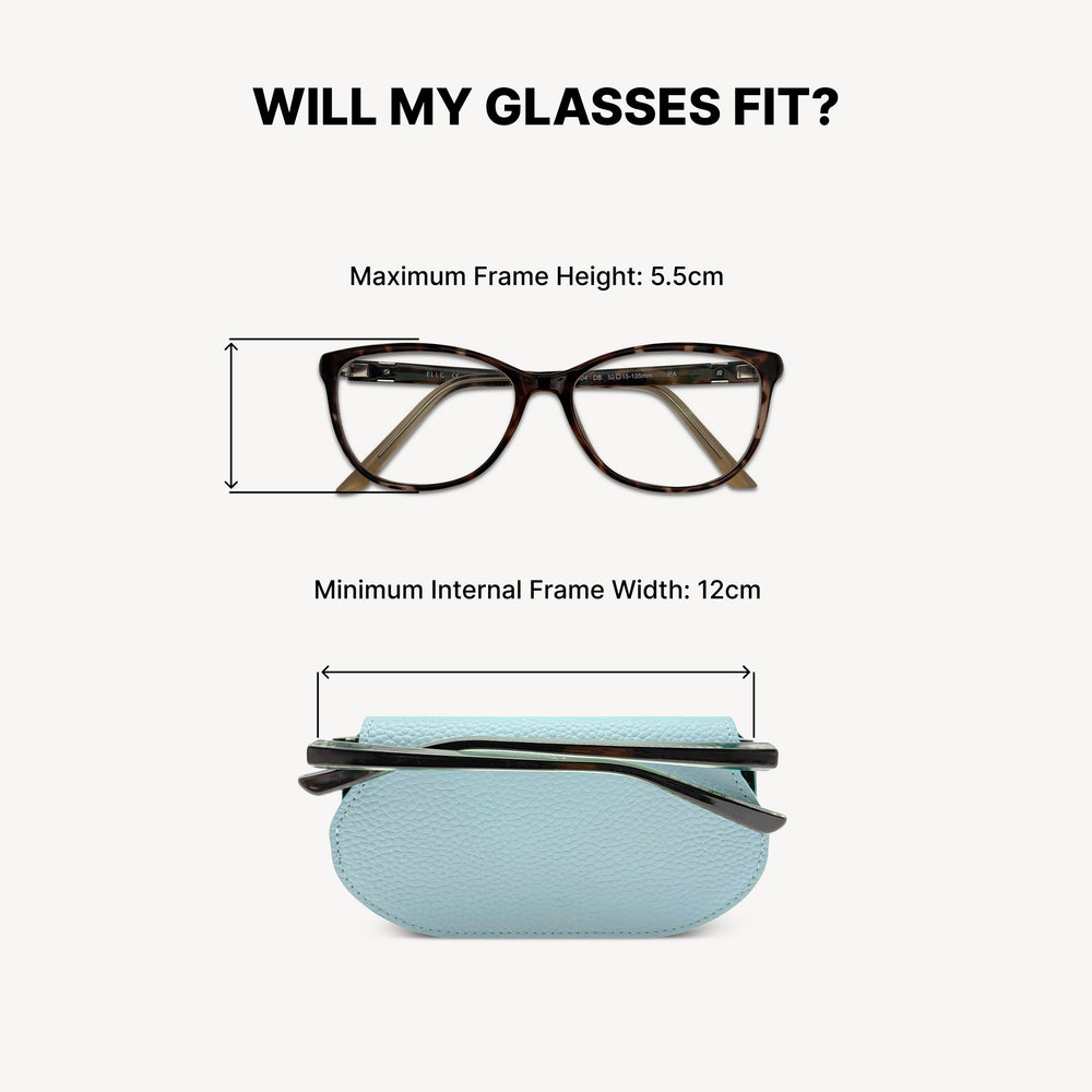 Slim Leather Glasses Case - Sky Blue thumbnail-image-7