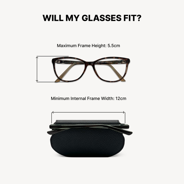 Slim Leather Glasses Case - Black