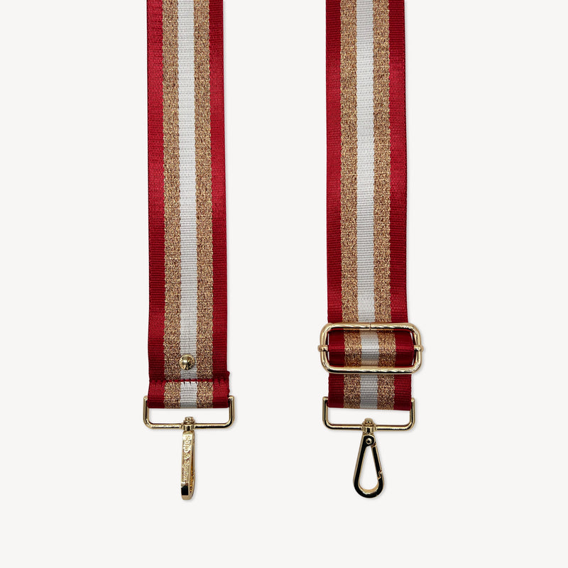 Red & Gold Glitter Stripe Strap