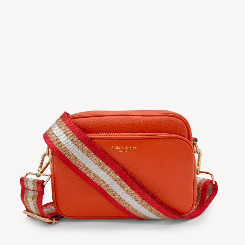 Red & Gold Glitter Stripe Strap