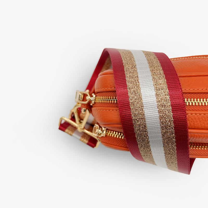 Red & Gold Glitter Stripe Strap