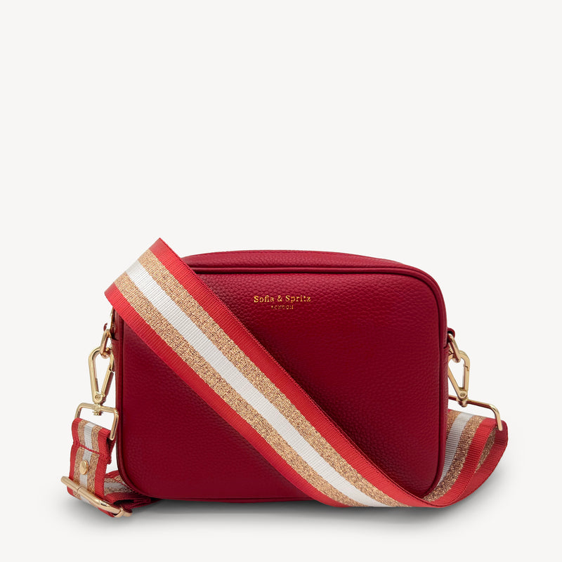 Red & Gold Glitter Stripe Strap