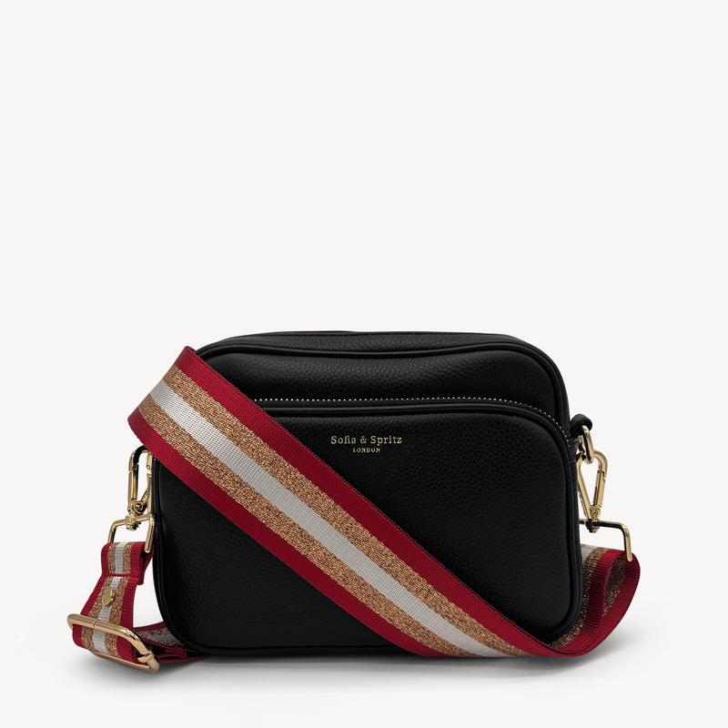 Red & Gold Glitter Stripe Strap