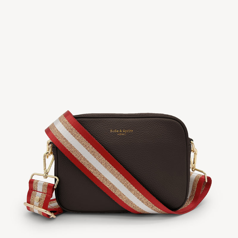 Red & Gold Glitter Stripe Strap