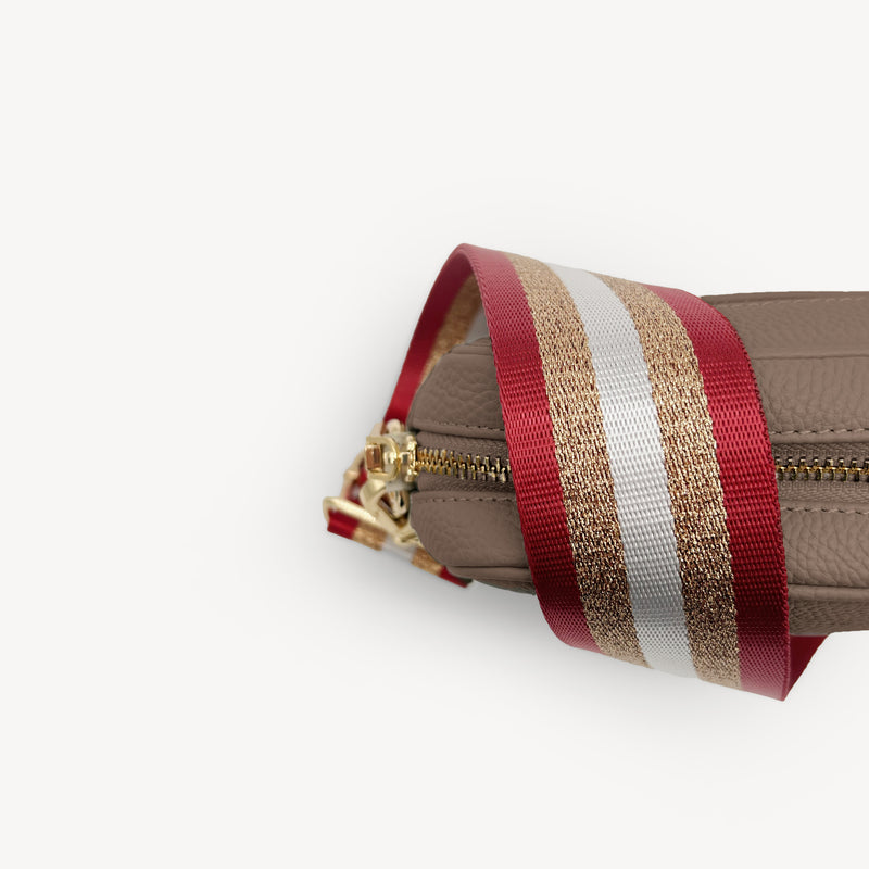 Red & Gold Glitter Stripe Strap