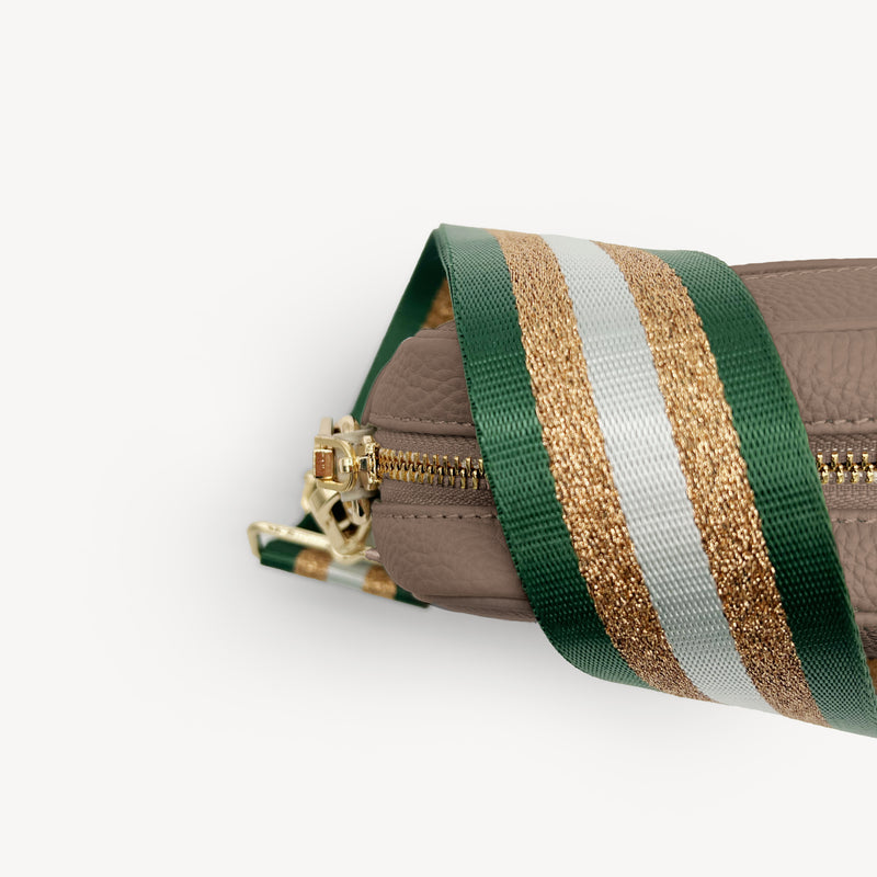 Green & Gold Glitter Stripe Strap
