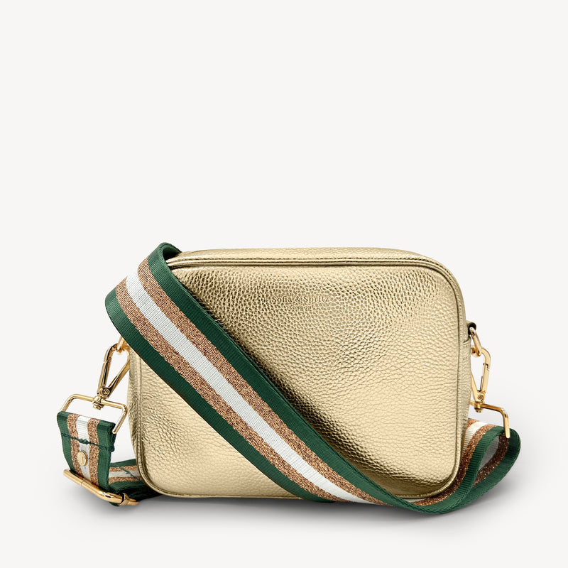 Green & Gold Glitter Stripe Strap