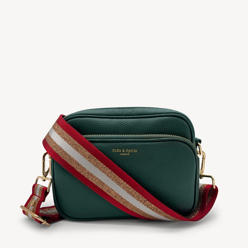 Red & Gold Glitter Stripe Strap