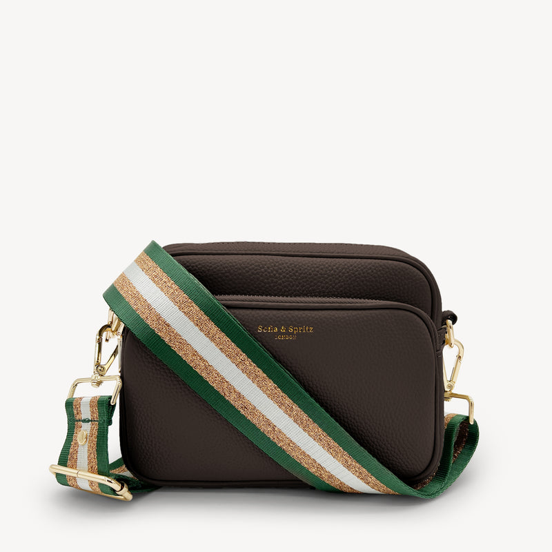Green & Gold Glitter Stripe Strap