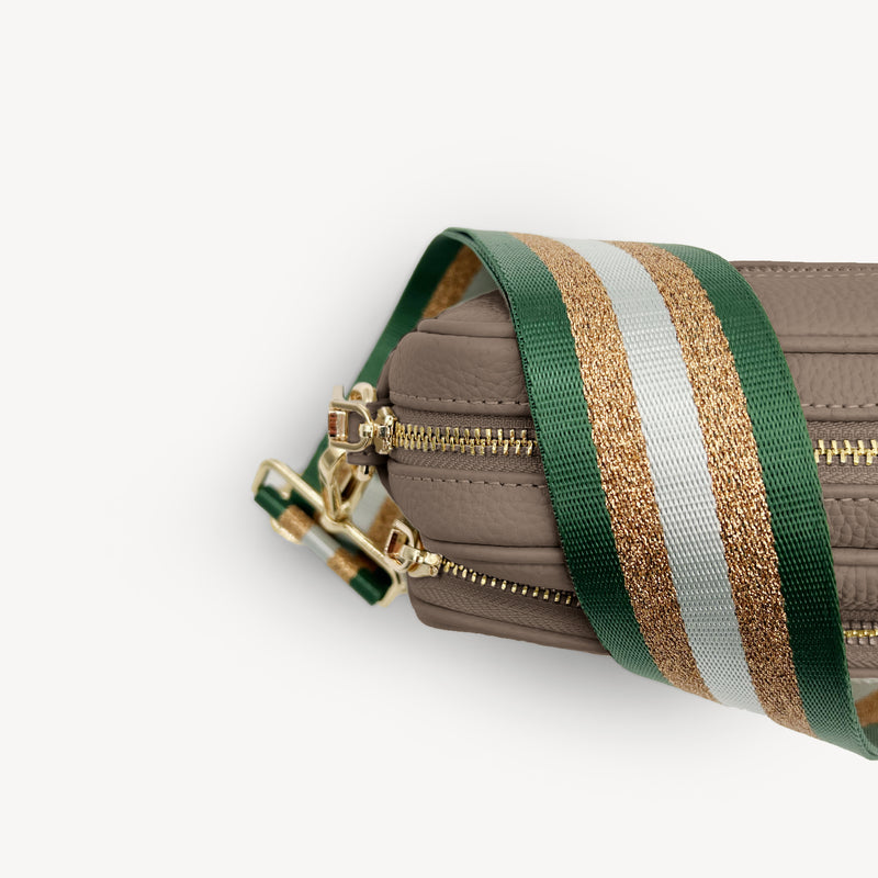 Green & Gold Glitter Stripe Strap