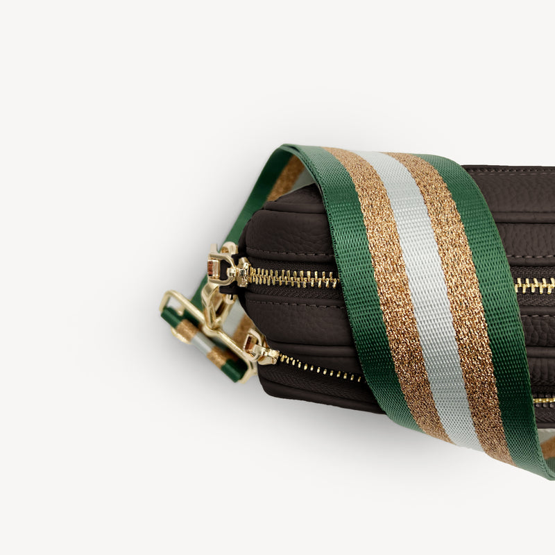 Green & Gold Glitter Stripe Strap