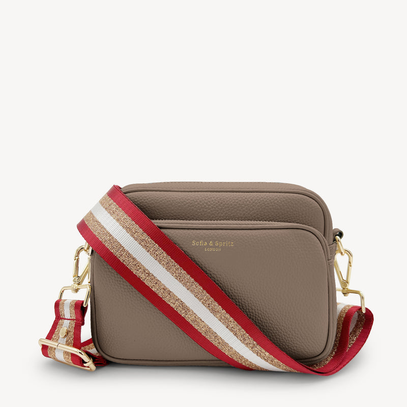 Red & Gold Glitter Stripe Strap