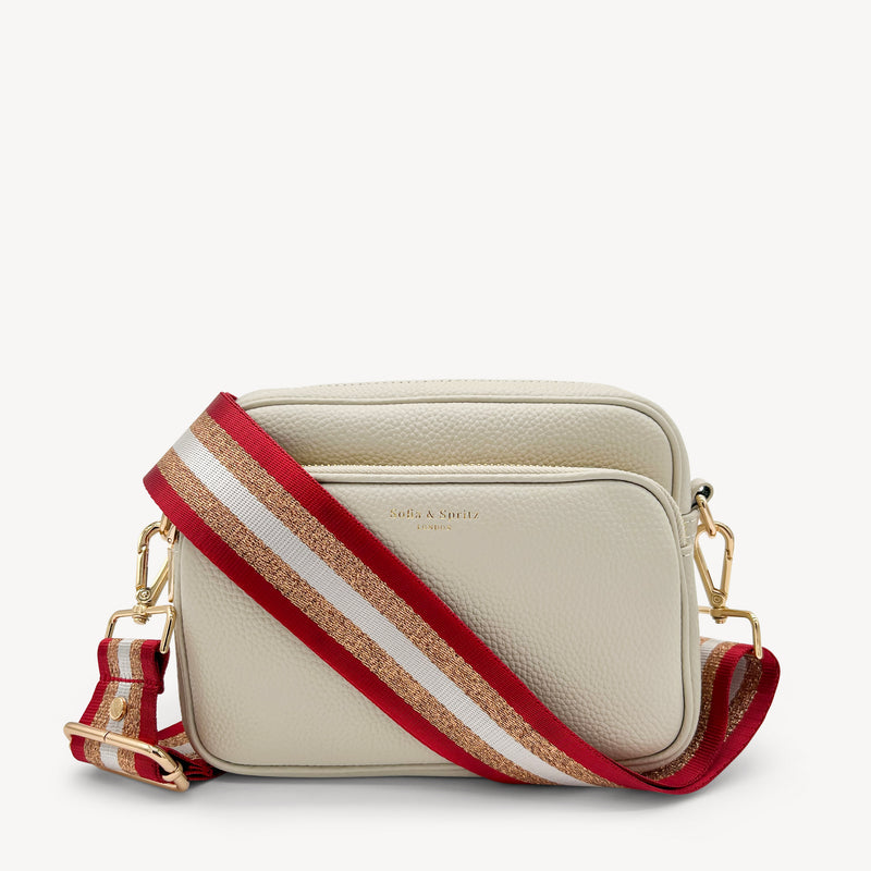 Red & Gold Glitter Stripe Strap