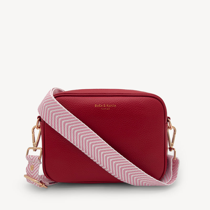 Pale Pink & White Chevron Strap