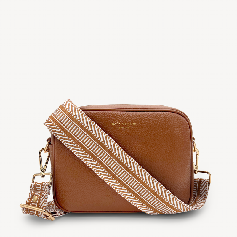 Tan & White Stripe Aztec Strap