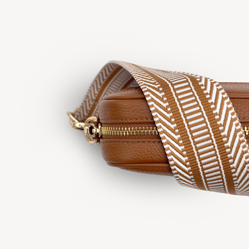 Tan & White Stripe Aztec Strap