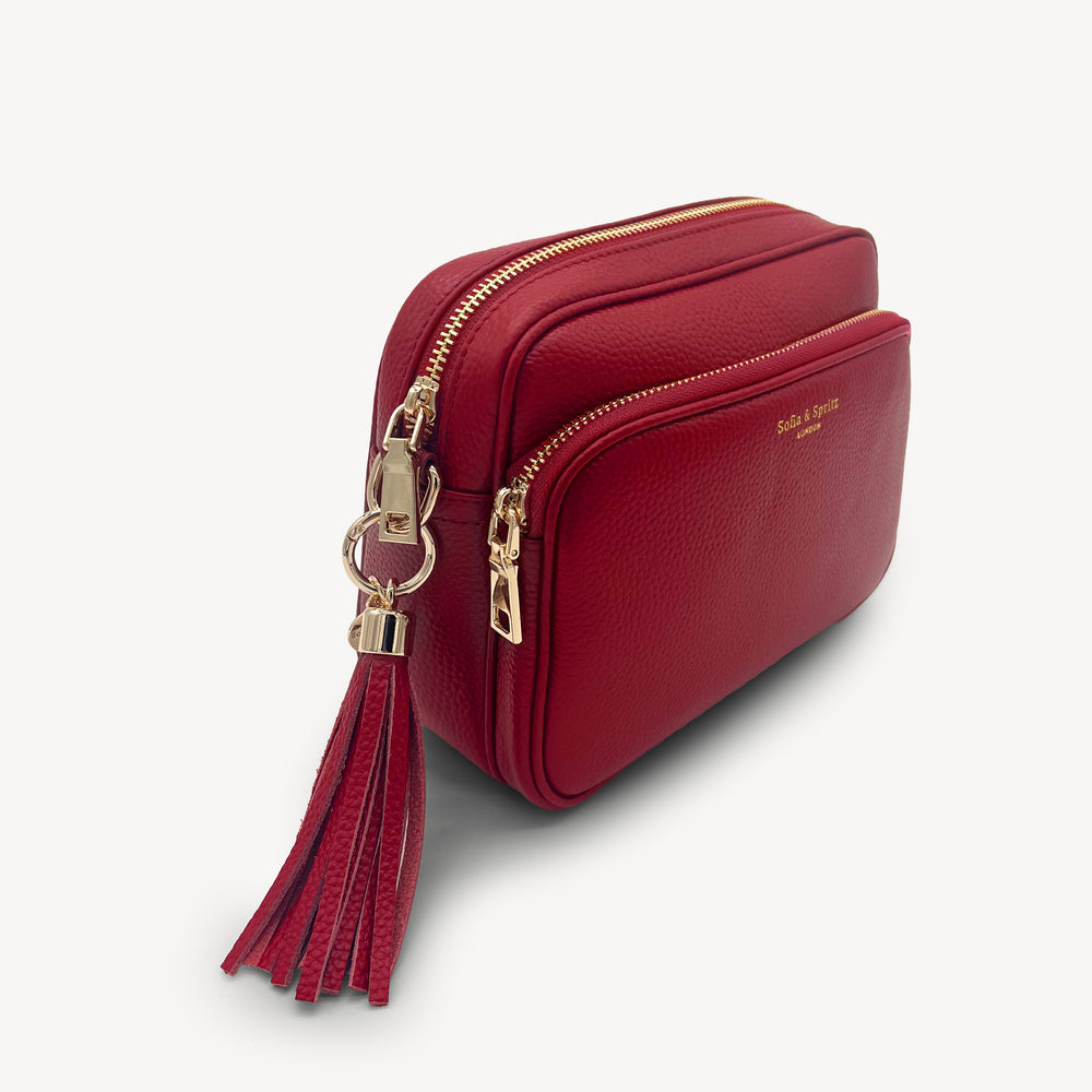 Alba Crossbody Bag - Deep Cherry Red thumbnail-image-5