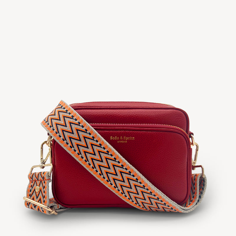 Orange, Black & Stone Aztec Strap