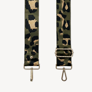 Olive Green & Gold Leopard Strap