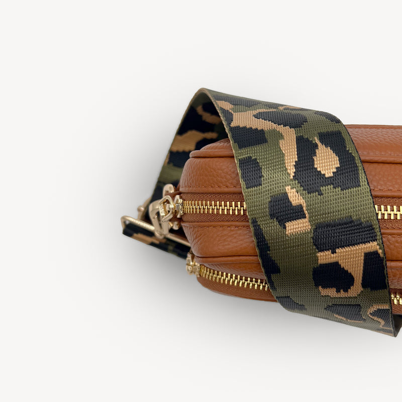 Olive Green & Gold Leopard Strap
