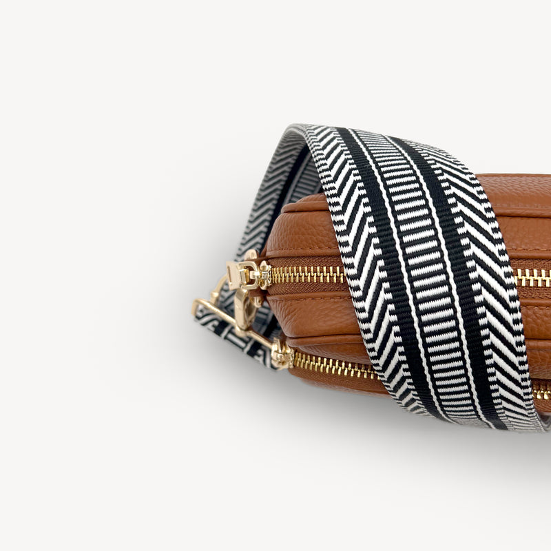 Black & White Stripe Aztec Strap