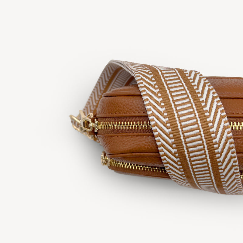 Tan & White Stripe Aztec Strap