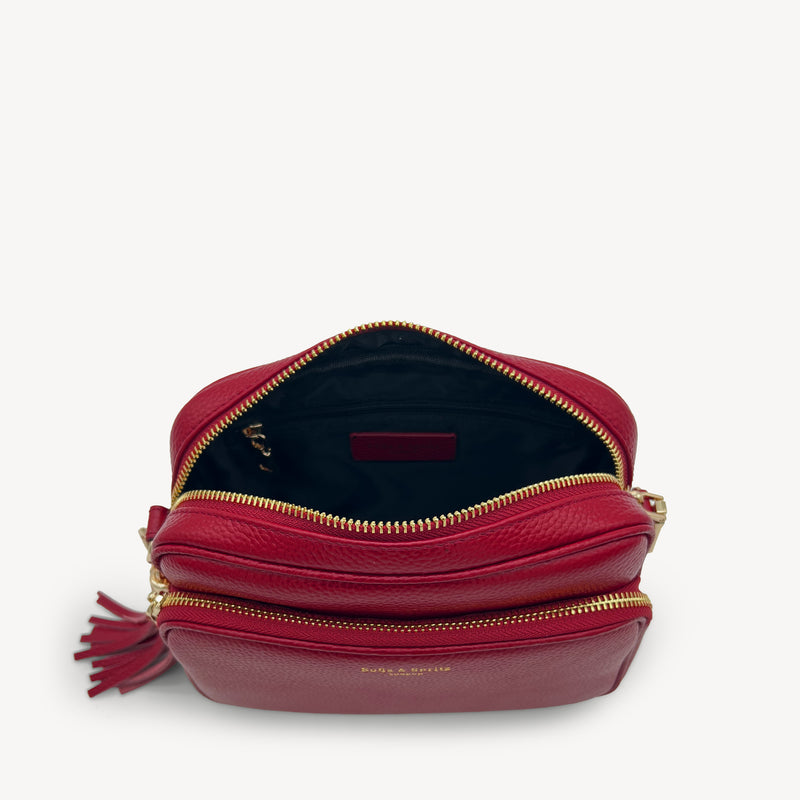 Alba Crossbody Bag - Deep Cherry Red