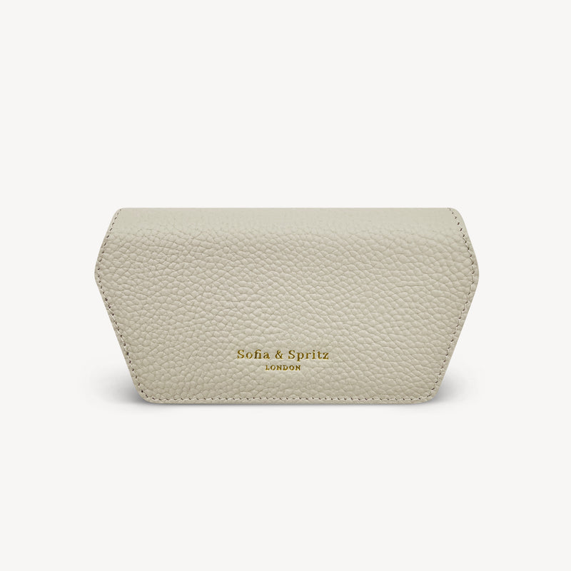 Slim Leather Glasses Case - Stone