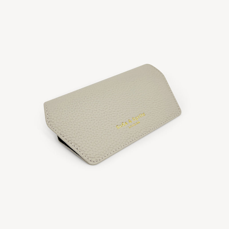 Slim Leather Glasses Case - Stone