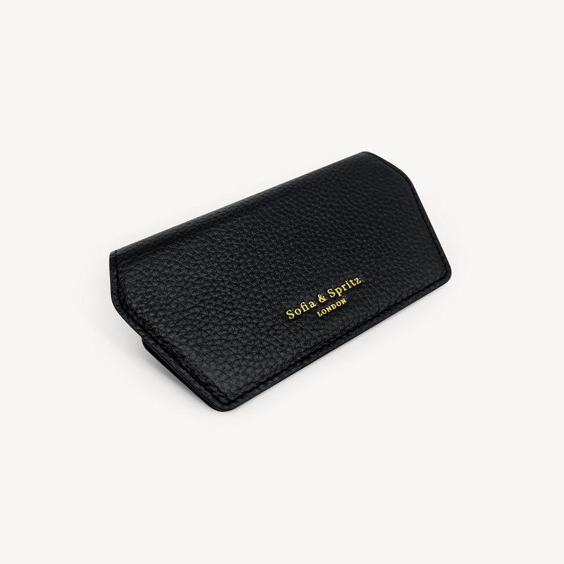 Slim Leather Glasses Case - Black